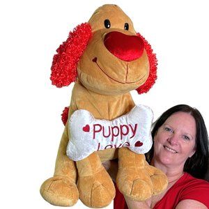 RARE Vintage Walmart LARGE Puppy Love Dog w/ Bone 24"‎ Plush Stuffed Animal Toy